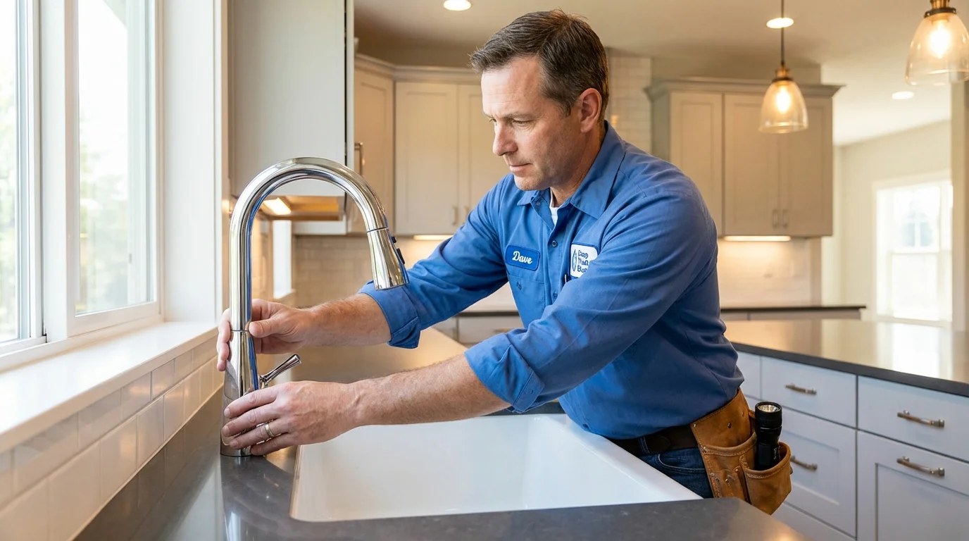 Kitchen faucet installation by Johns Plumbing LLC in Oelwein