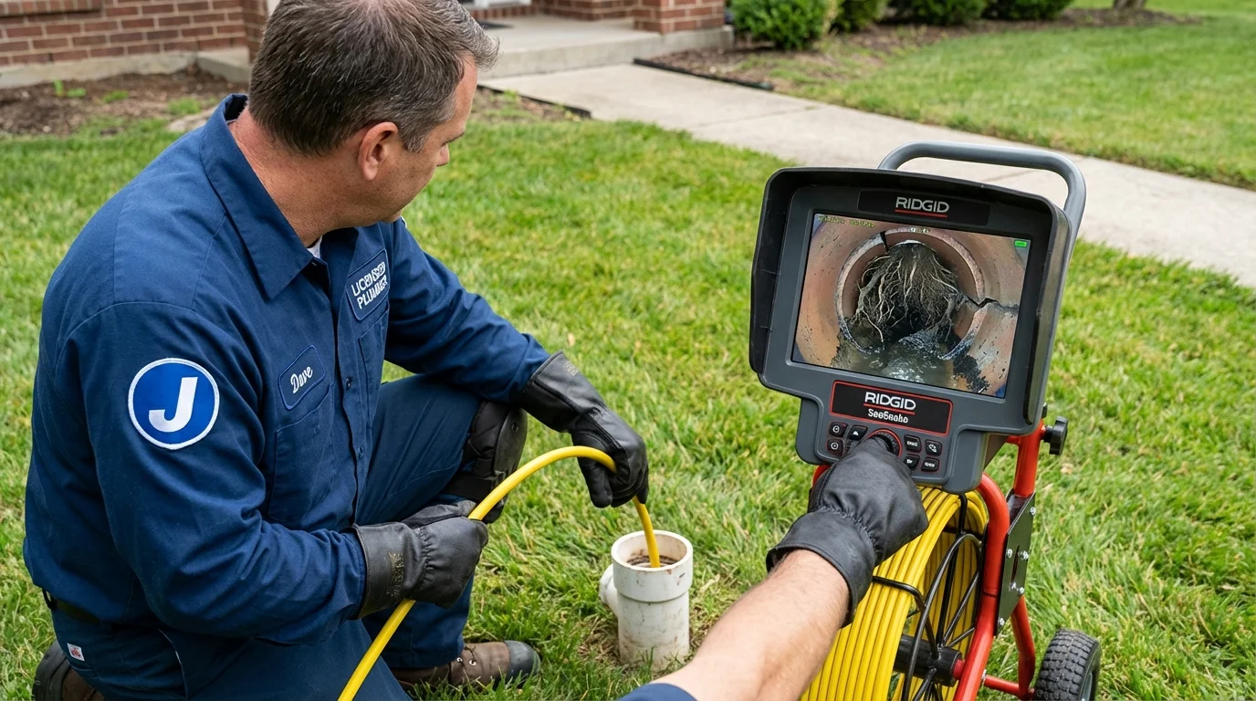 Sewer camera inspection being performed by Johns Plumbing LLC in Oelwein
